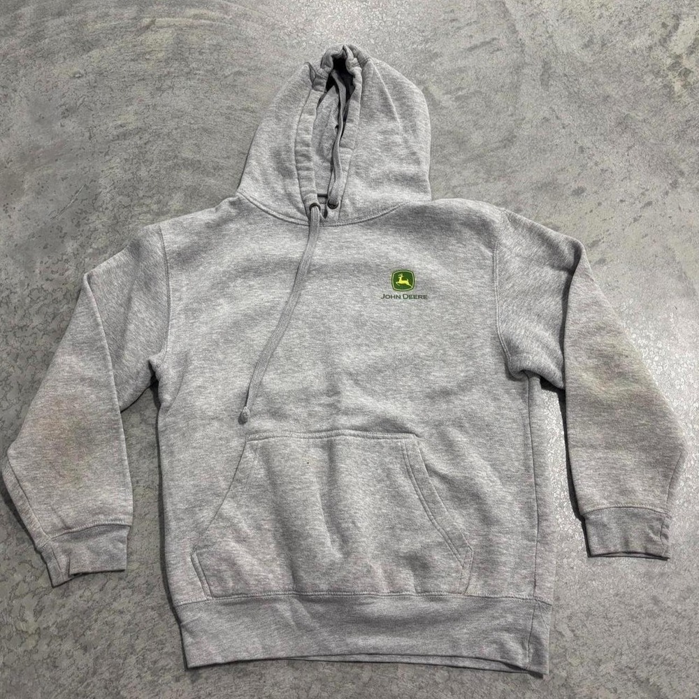 John Deere Gray Sweatshirt Green Graphic Size Medium Vintage Farm